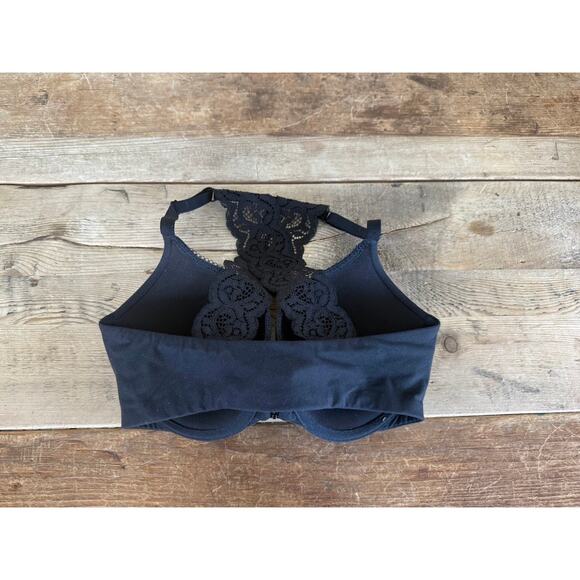 Victoria's Secret Black Lace 32DDD Body by Victoria Perfect Shape Racerback Bra - Picture 2 of 2